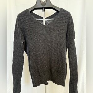 Vince brand, dark gray knit sweater.